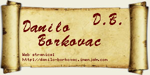 Danilo Borkovac vizit kartica